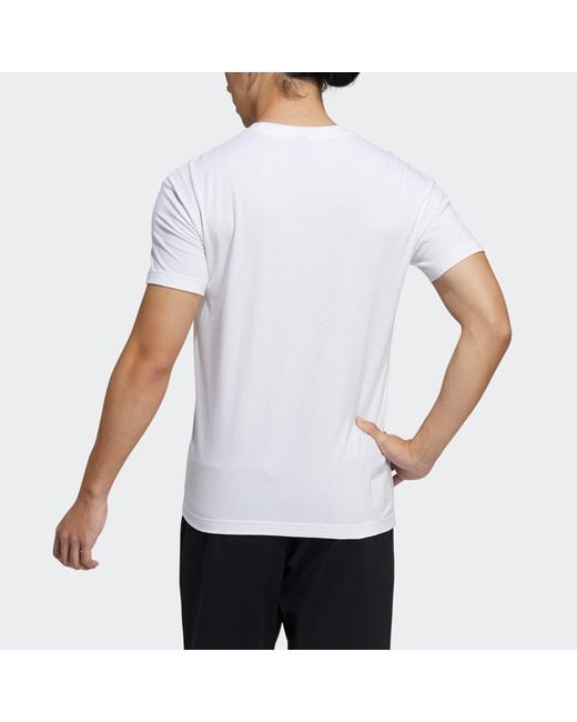 Adidas White Wj T Gfx Logo Series Printing Sports Round Neck Short Sleeve for men