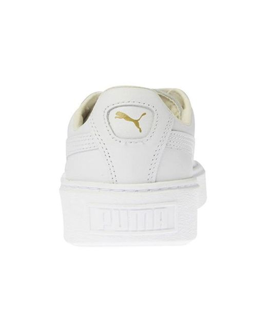 PUMA White (Wmns) Basket Platform Core