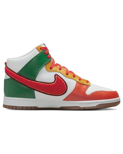 Nike Dunk High 'chenille Swoosh' in Red for Men | Lyst