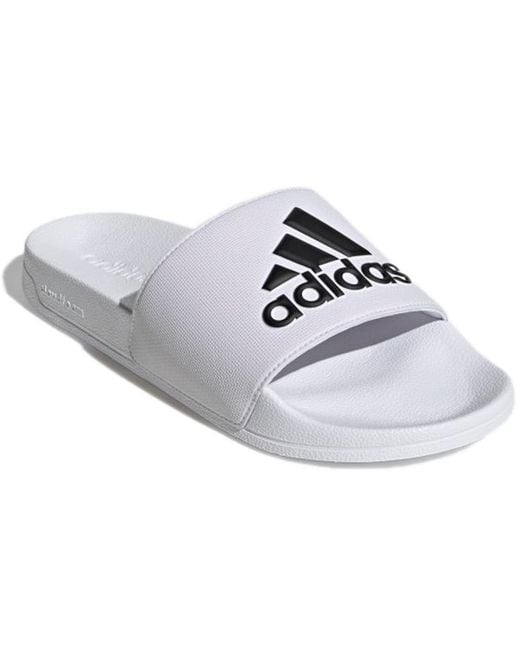 Adidas White Adilette Shower Slide
