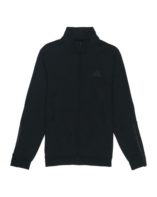 Adidas Blue M Dk Tj Solid Color Logo Athleisure Casual Sports Jacket for men