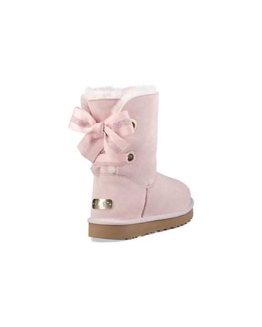 Ugg Pink (Wmns) Customizable Bailey Bow Short Fleece Lined