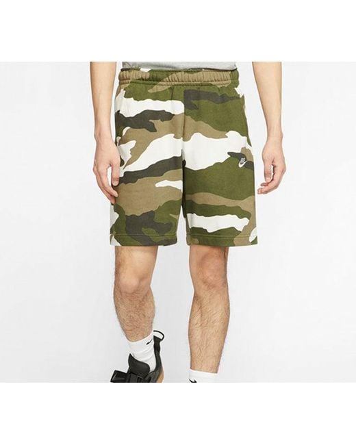 Nike Green Sportswear Club French Terry Camouflage Shorts for men