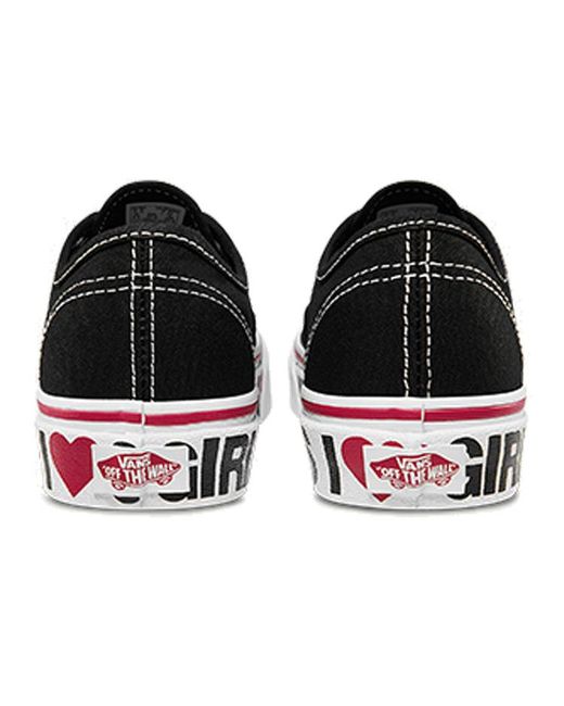 Vans Black Authentic 'I Love Girls' for men