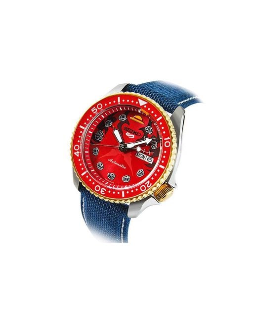 Seiko Red X One Piece 5 Sports Watch 'Monkey D. Luffy Regular Box'