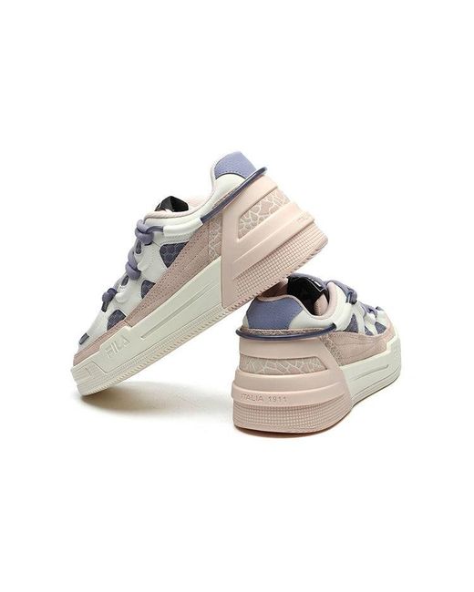 Fila White (Wmns) Salto Shock Absorption Non-Slip Low Tops Retro