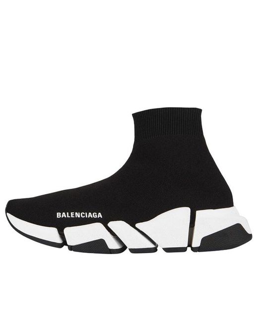 Balenciaga Black (Wmns) Speed 2.0 Sneakers Shiny Knit With Sole Unit'