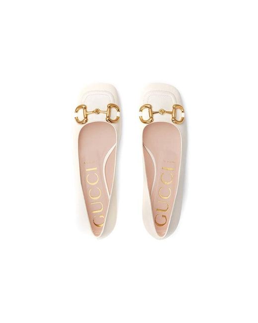 Gucci Natural (Wmns) Ballet Flat With Horsebit Leather'
