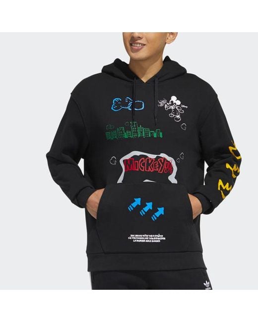 Adidas Black Originals Fangtastic Series Disney Mickey Printing Sports Pullover for men