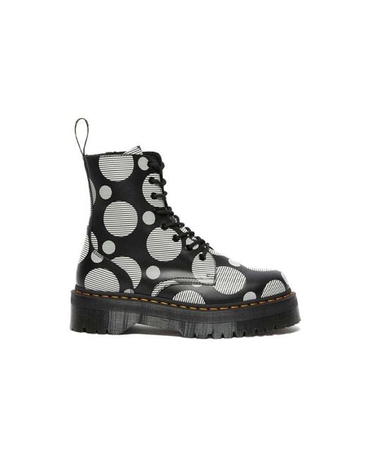 Dr. Martens Black (Wmns) Jadon Polka Dot Smooth Leather Platform Boots