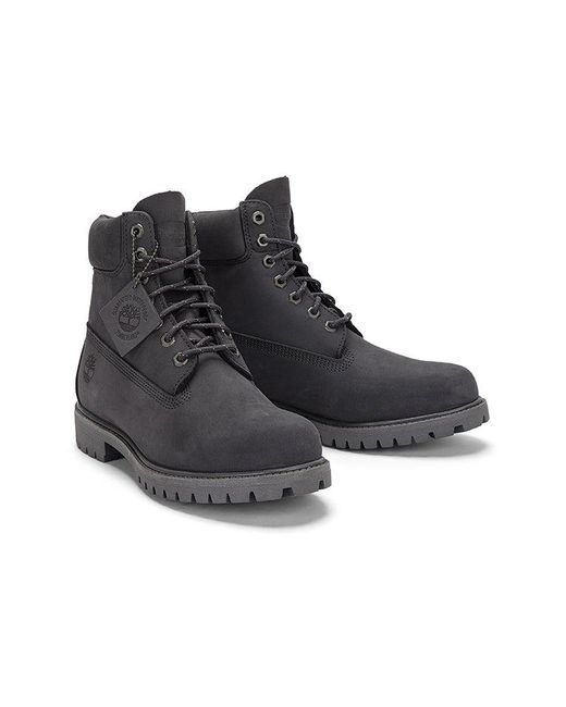 Timberland Black Premium Waterproof Boots 'Dark Nubuck' for men
