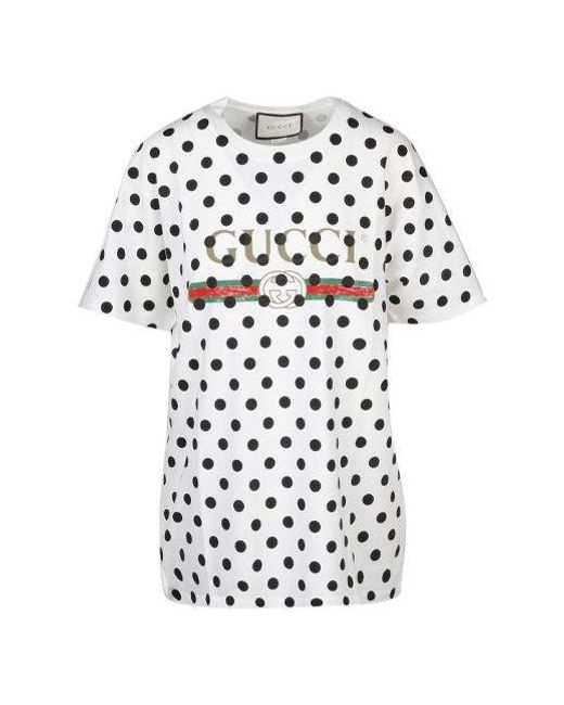 Gucci White (Wmns) With Round Neck And Wave Dot Letters For