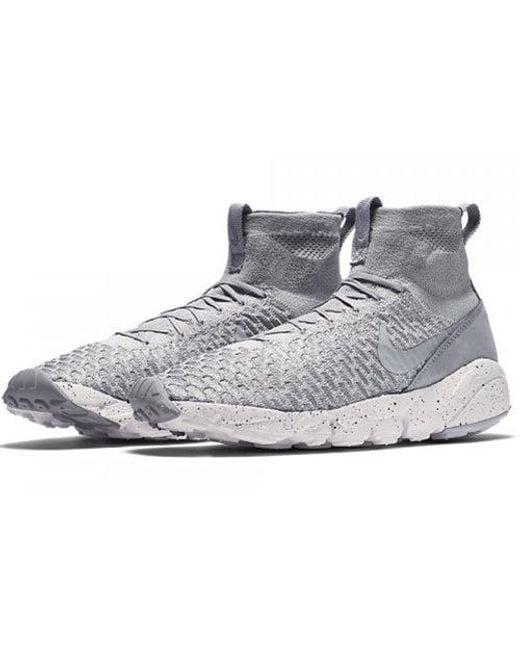 Nike Gray Air Footscape Magista Flyknit 'Wolf' for men