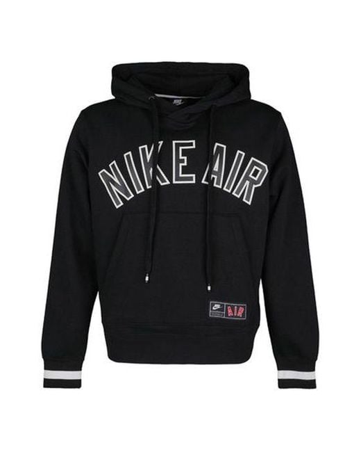 Nike Black Air Sportswear Casual Logo Print Fleeced for men