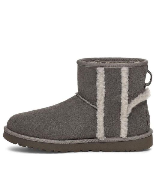 Ugg Brown (Wmns) Classic Mini Shearling Logo 'Charcoal'