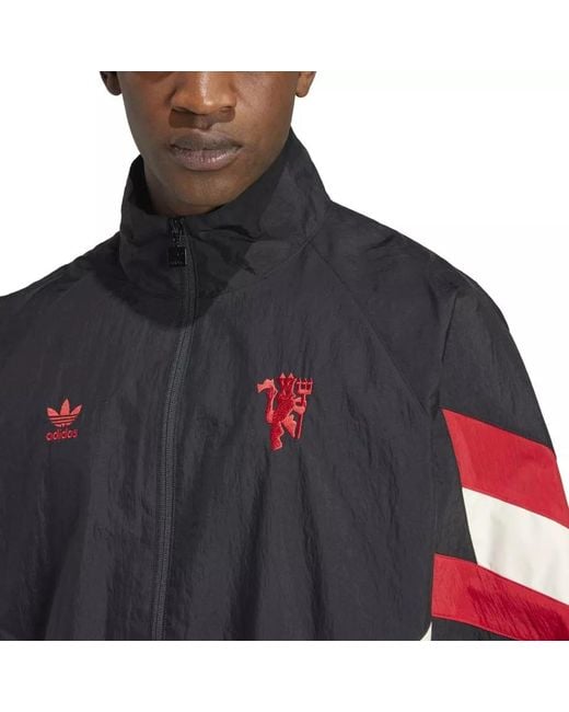 adidas Manchester United Originals Track Jacket Asia Sizing in Black for Men Lyst UK