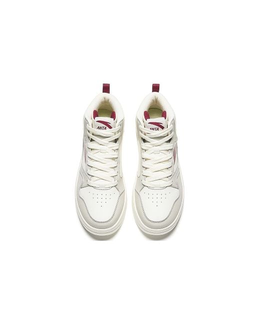 Anta White (Wmns) Skateboarding Series Sneakers High Burgundy'
