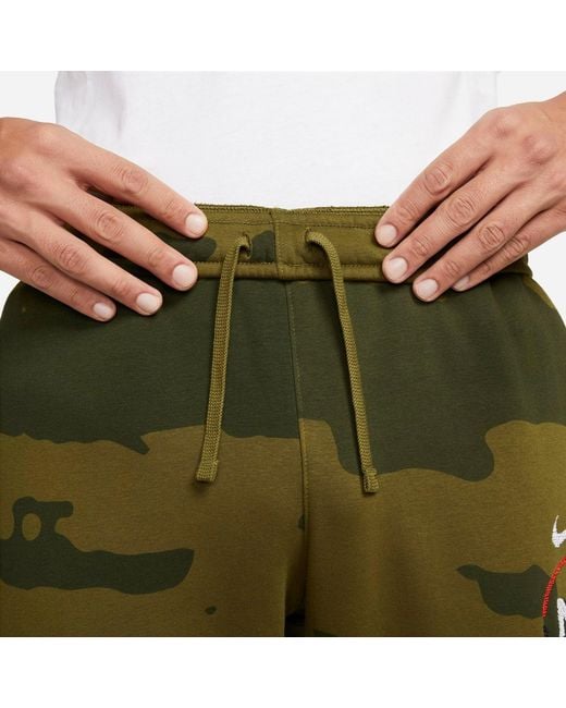 Nike Green Sportswear N7 Club Fleece Sweatpants 'Camo' for men
