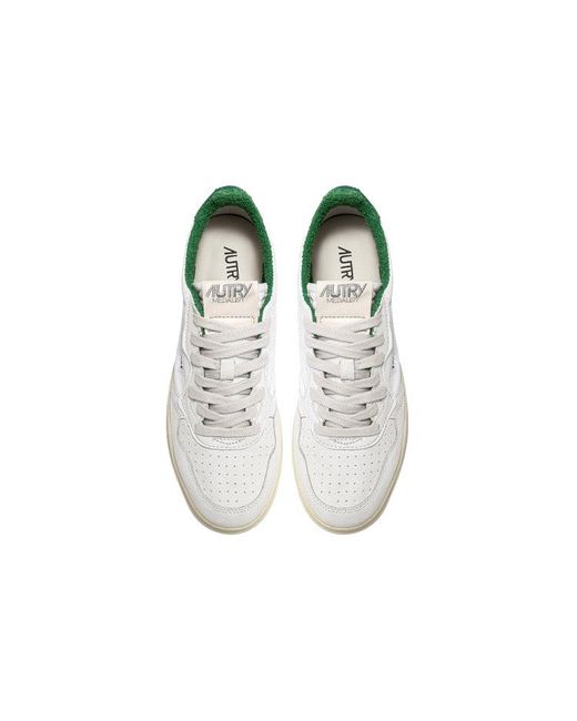 Autry White (Wmns) Medalist Low Leather And Suede And Embroidered Logo'