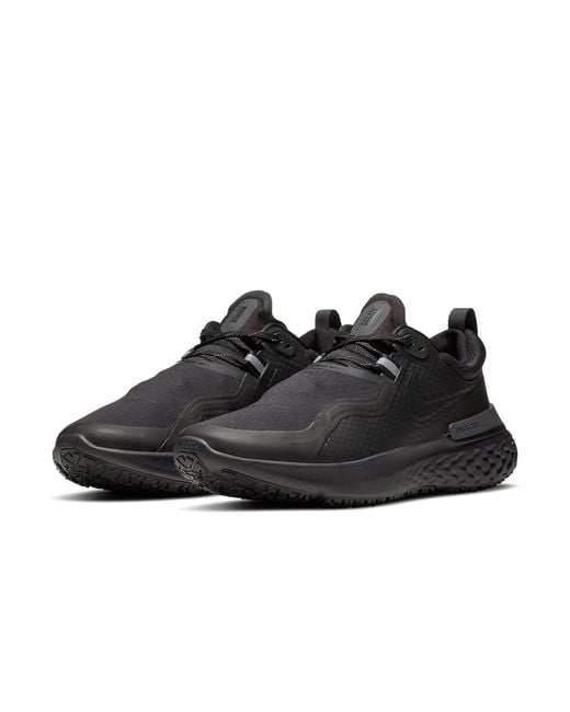 Nike Black React Miler Shield Anthracite' for men