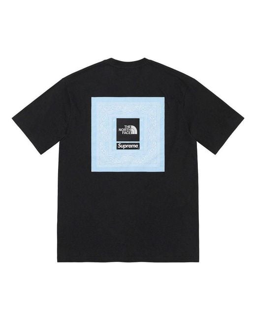 Supreme Black Ss22 Week 16 X The North Face Bandana Tee Logo Tee for men