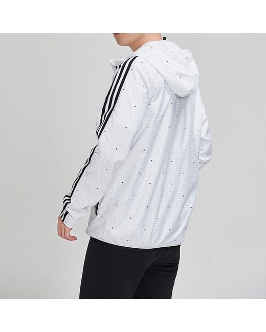Adidas Black Wb Aop 3S Woven Casual Sports Hooded Jacket for men