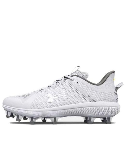 Under Armour White Yard Low Mt Tpu Baseball Cleats for men