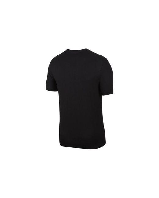Nike Black Swoosh Logo Printing Knit Round Neck Short Sleeve for men
