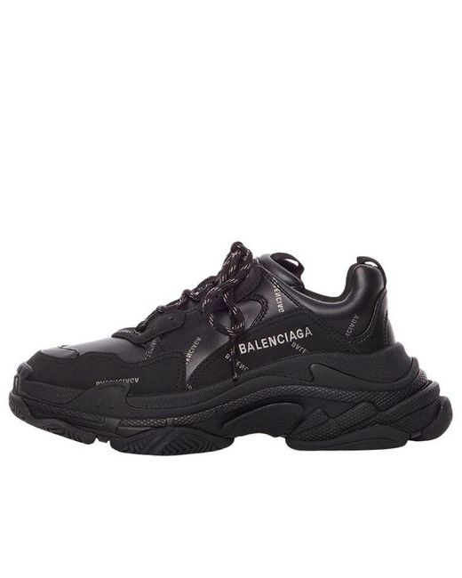 Balenciaga Black Triple S Sneaker 'Allover Logo for men
