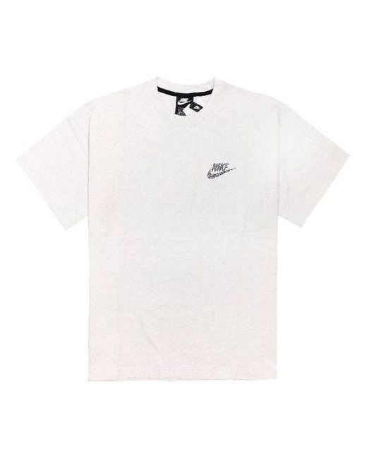 Nike White Sportswear Loose Casual Sports Round Neck Short Sleeve for men