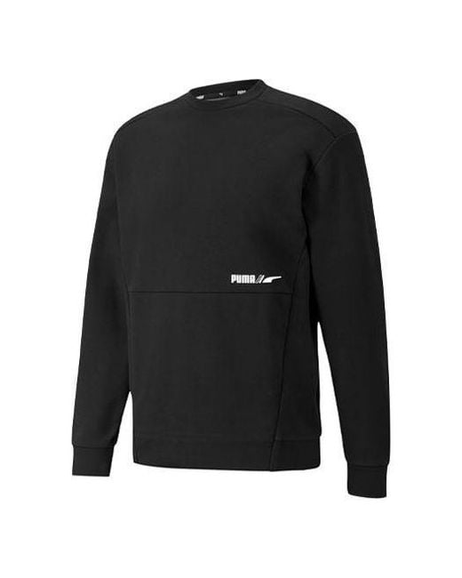 PUMA Black Winterized Crew Logo for men