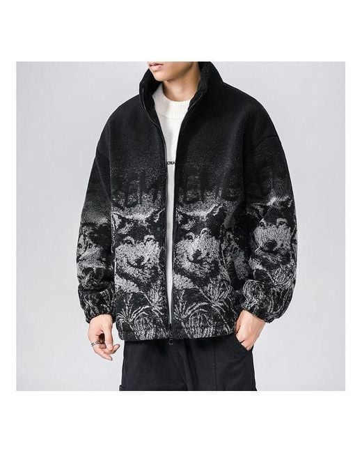 Supreme Black Wolf Fleece Jacket for men