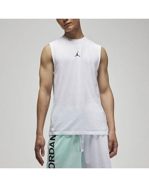 Nike White Casual Breathable Running Solid Color Sports Basketball Breathable Vest for men