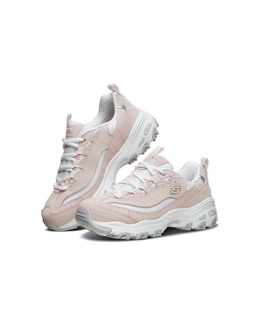 Skechers White (Wmns) D'Lites Fashion Sneakers