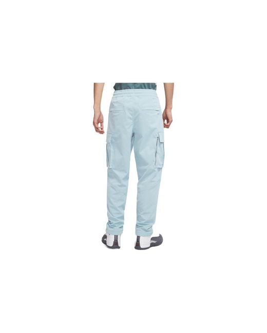 Nike Blue Utility Solid Color Big Pocket Cargo Casual Pants/Trousers Ocean Deep for men