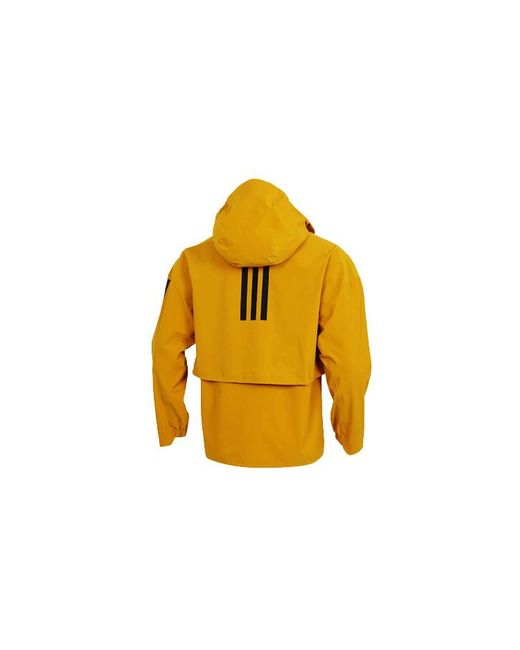 Adidas Yellow Outdoor Sports Hooded Jacket for men