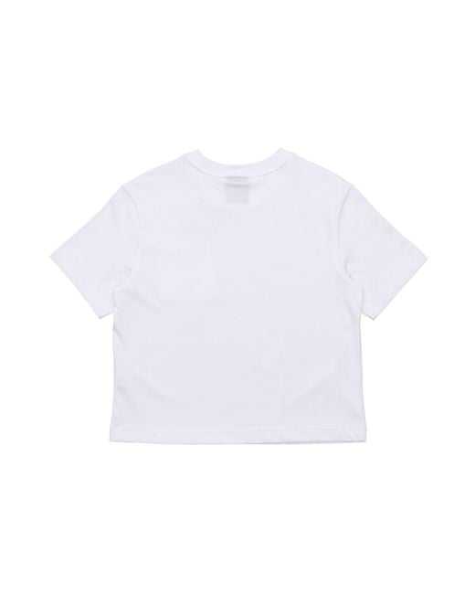 Nike White (Wmns) Sportswear Swoosh Short Printed Round Neck Pullover T-Shirt