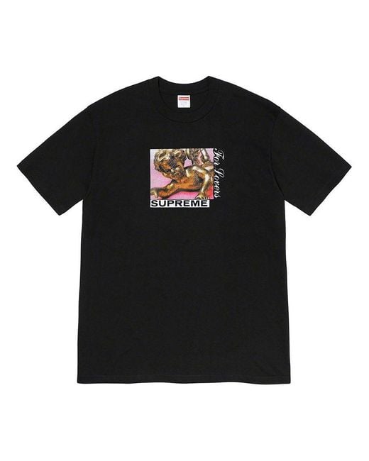 Supreme Black Week 1 Lovers Tee Cartoon Printing Round Neck Short Sleeve