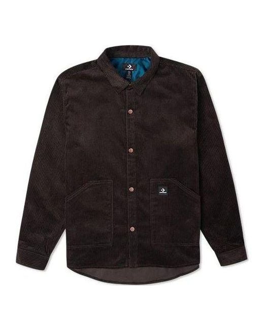 Converse Black Corduroy Button Shirt 'Dark' for men