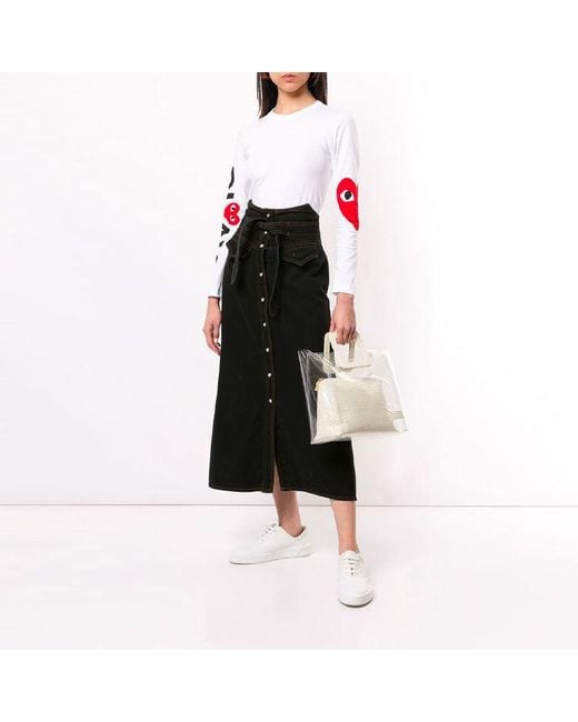 COMME DES GARÇONS PLAY White Kawakubo Rei Large Love Logo Round Neck Long Sleeves for men