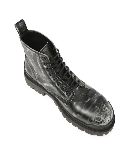 Balenciaga Black Strike Ankle Boots 'Washed Out Leather' for men