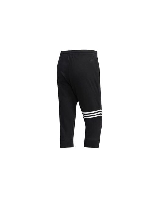 Adidas Black Ai Pnt 3 Dk Sports Running Stripe 3/ Knit Long Pants/Trousers for men