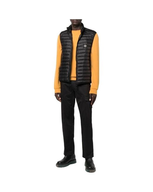 Stone Island Black Patch Nylon Down Vest for men