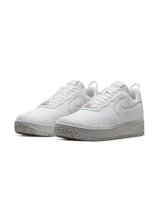 Nike White Air Force 1 Crater Flyknit Next Nature 'Triple' for men