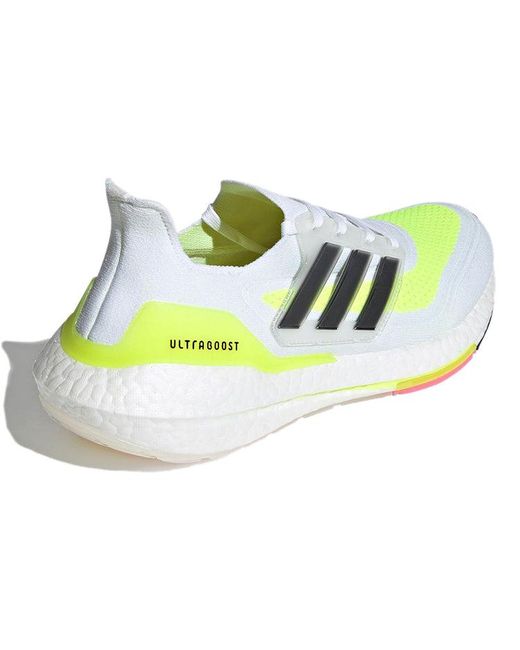 Adidas White Ultraboost 21 Solar' for men