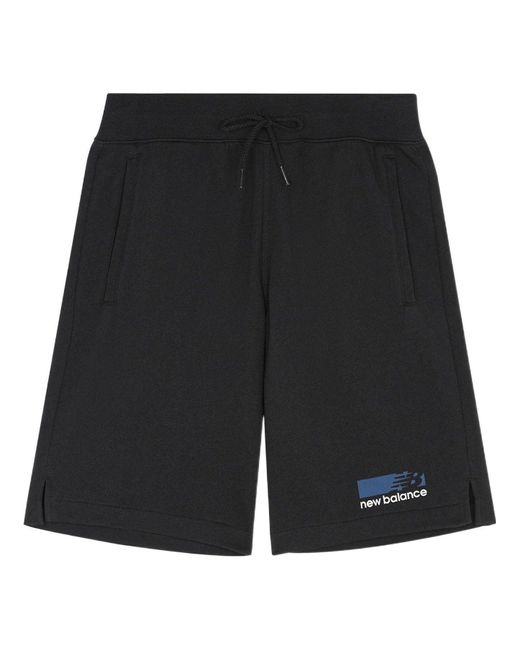 New Balance Black Sport Bold Logo Shorts for men