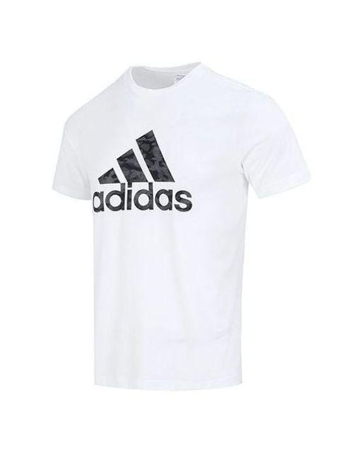 Adidas White Camo Short Sleeve Tee for men