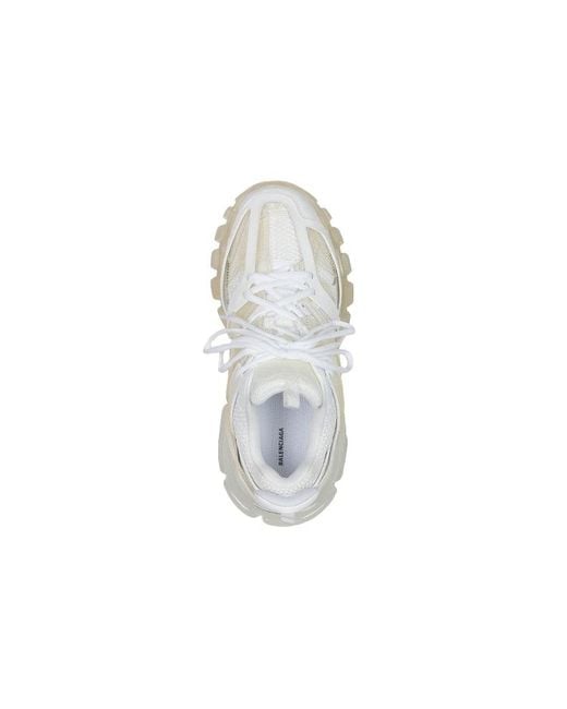 Balenciaga White Track Clear Sole Low Mesh Nylon Sneakers for men