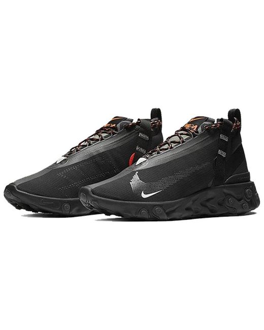 Nike Black React Runner Mid Wr Ispa Shoes for men