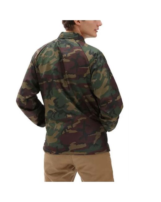 Vans Black Logo Printing Lapel Windproof Jacket Camouflage for men